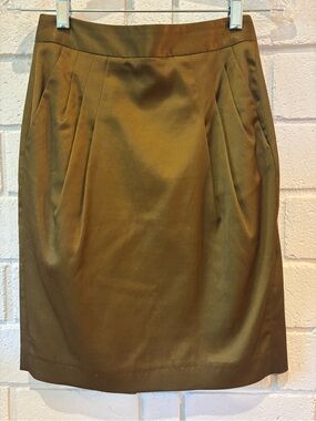 French Connection Bronzy- Olive Green Pencil Skirt